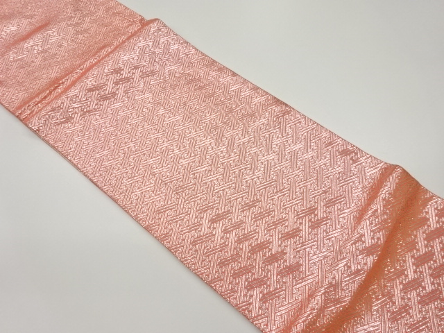 紗綾形模様織出しリバーシブル全通袋帯